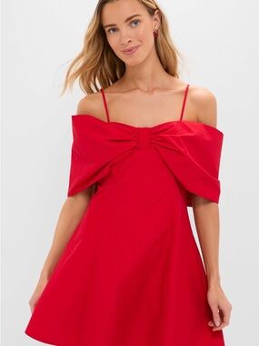 Women’s Red One-Shoulder Bow Mini Dress